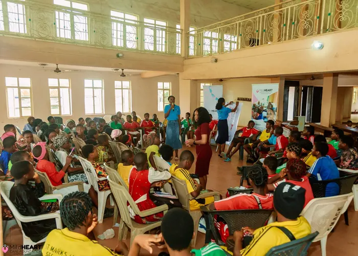 Community engagement session in a hall